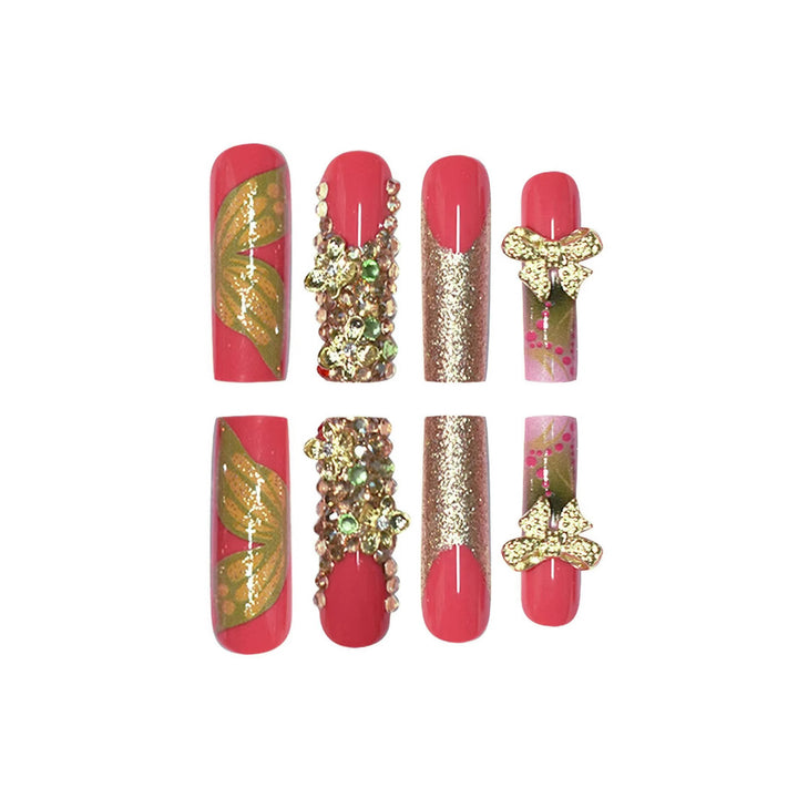Artistic Floral Press-On Nail Set Kalsten