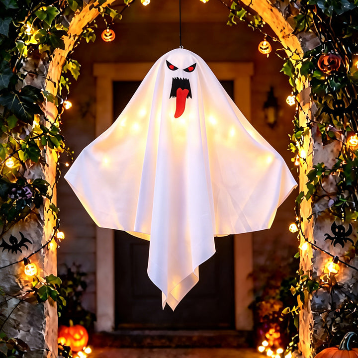 Decorative Halloween Ghost Figure with LED Lighting