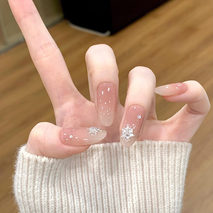 Artificial nails with shimmering effect and elegant star motif Kalsten