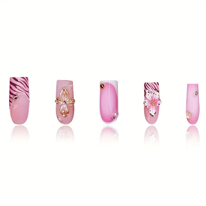 Artistic Floral 3D Press-On Nails Kalsten