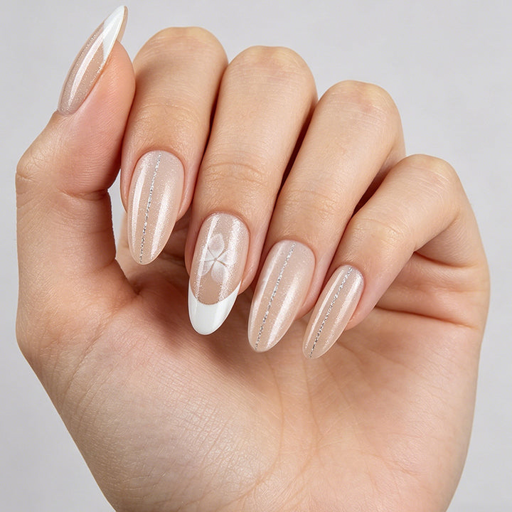 Elegant French Tip Gel Nail Extensions Kalsten