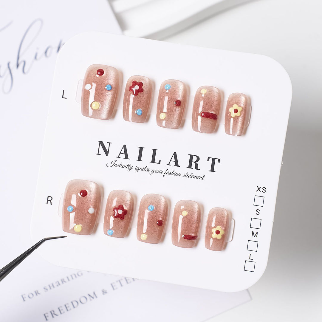 Artificial nails with playful decor Kalsten
