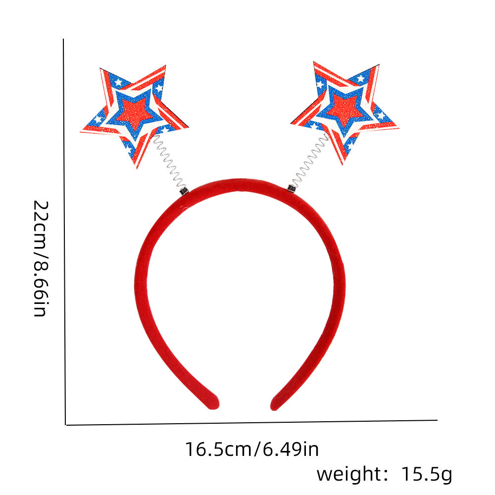 Unisex nan more patriotic festival headband with star and flag pom poms Kalsten