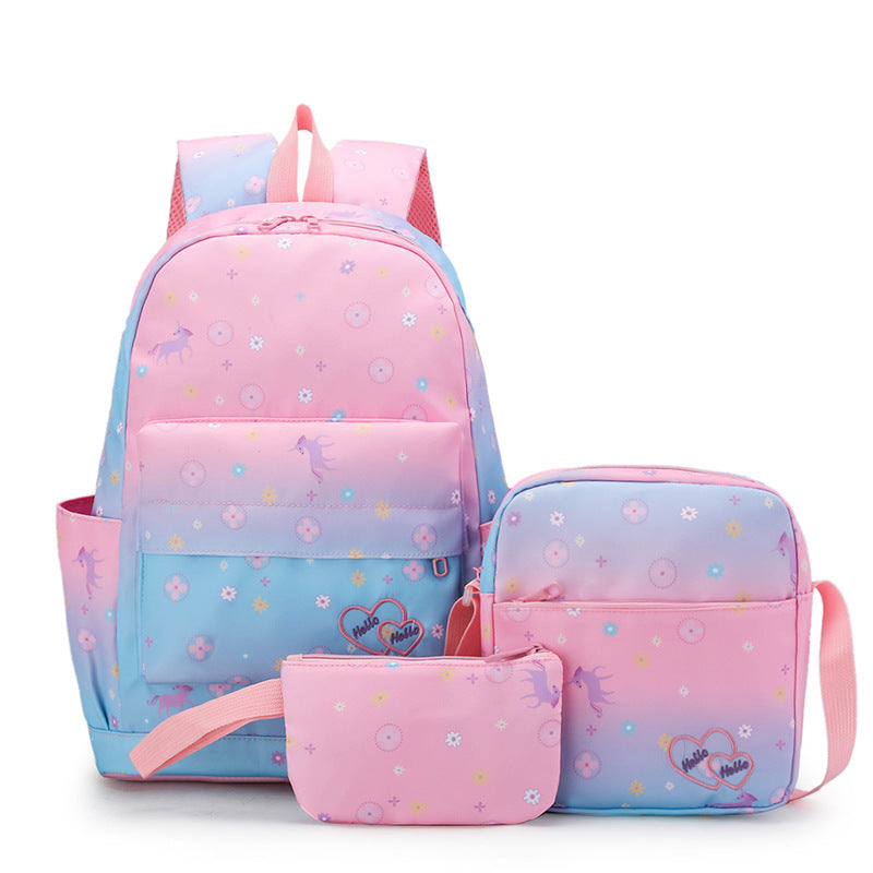 Cute Multi-Pocket School Backpack Set Kalsten