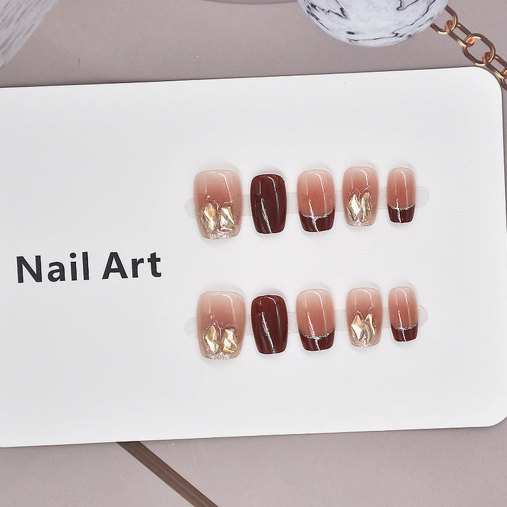 Elegant Foil and Floral Press-On Nail Set Kalsten