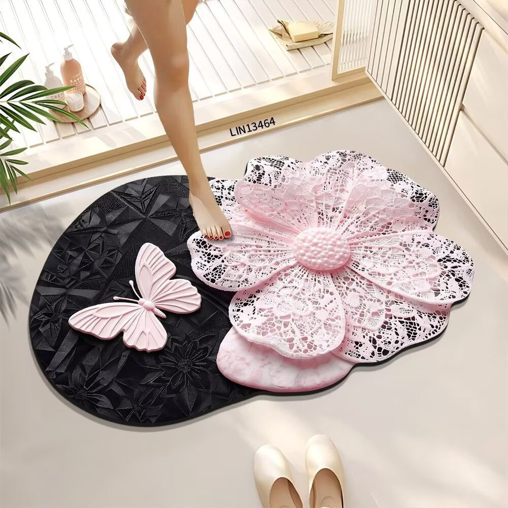 Decorative Floral Bath Mat