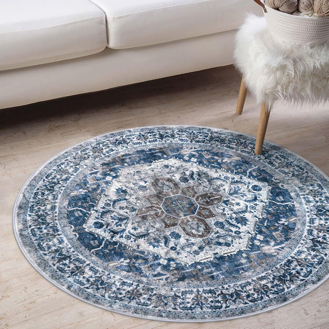 Round Vintage Pattern Area Rug