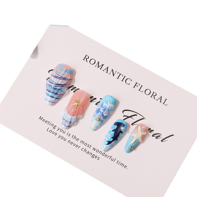 Artistic Sea-Inspired Press-On Nails Kalsten