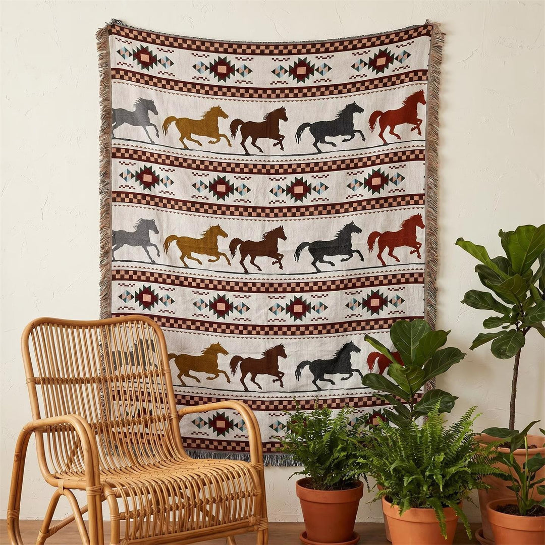 Decorative Horse-Themed Tapestry