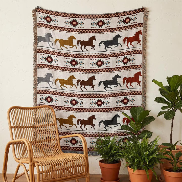 Decorative Horse-Themed Tapestry