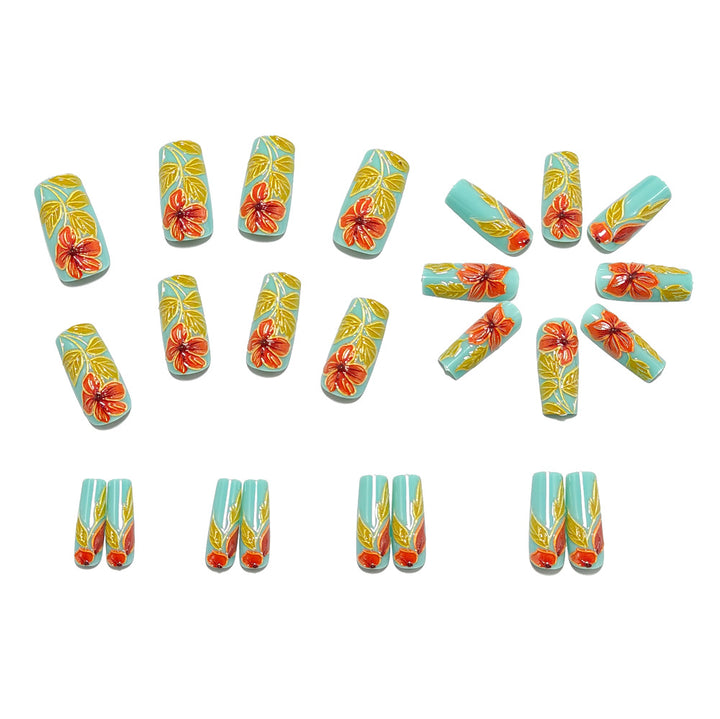 Artificial nails with elegant 3D flower design Kalsten