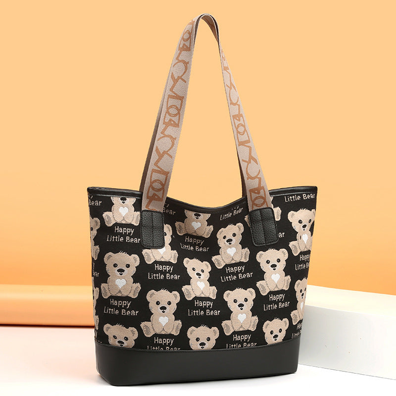 Whimsical Bear Print Tote Bag