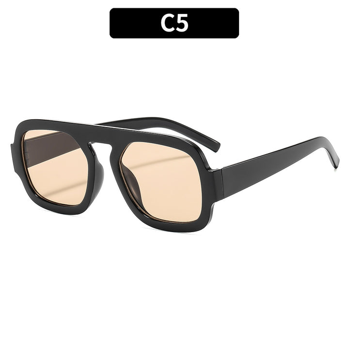 Bold Angular Square Frame Sunglasses