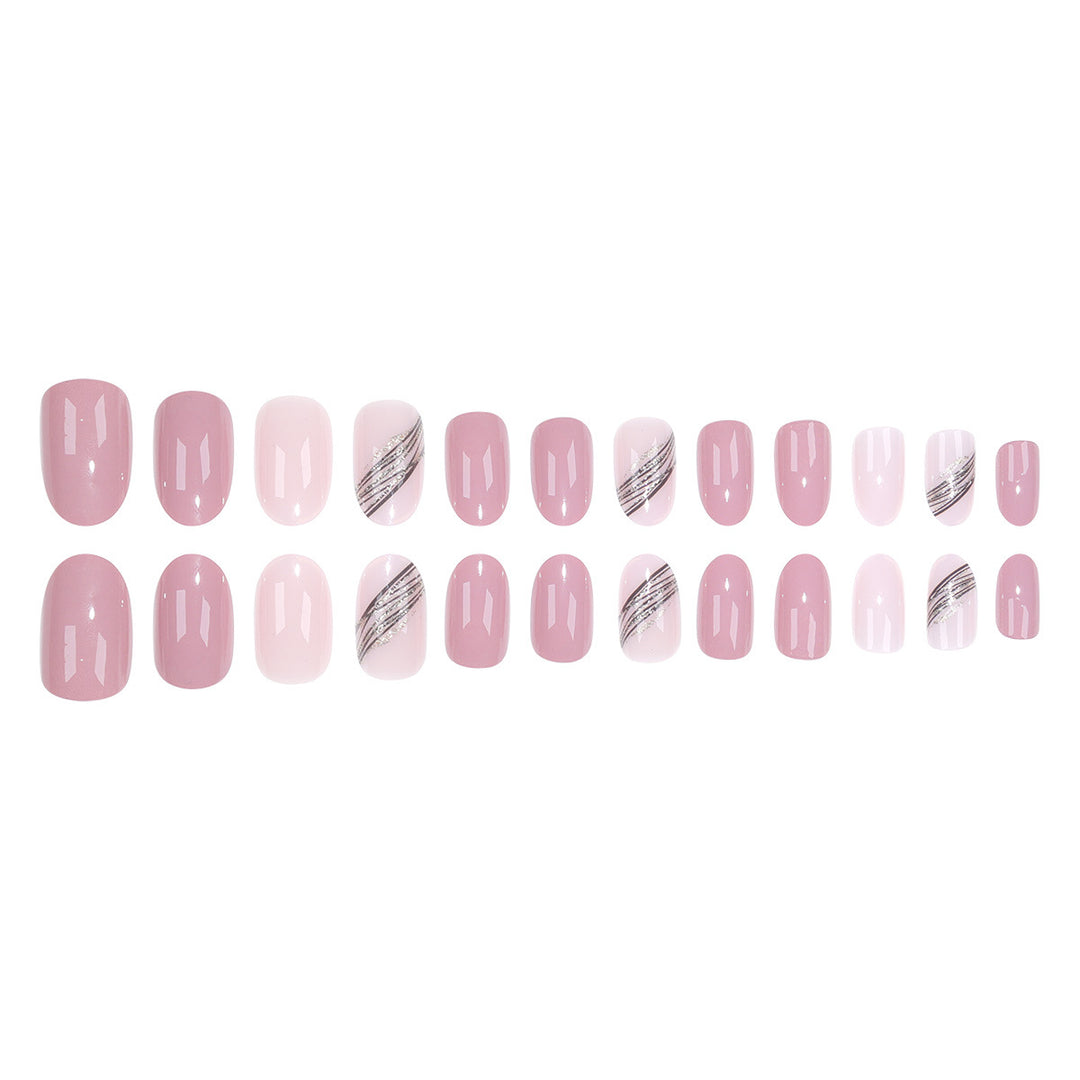 Elegant Long Almond-Shaped Press-On Nails with Gold Accents Kalsten