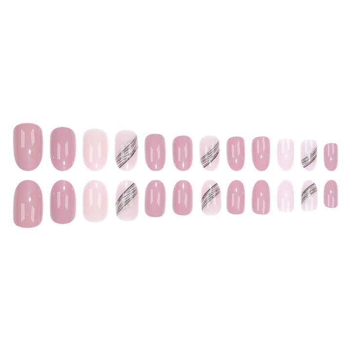 Elegant Long Almond-Shaped Press-On Nails with Gold Accents Kalsten