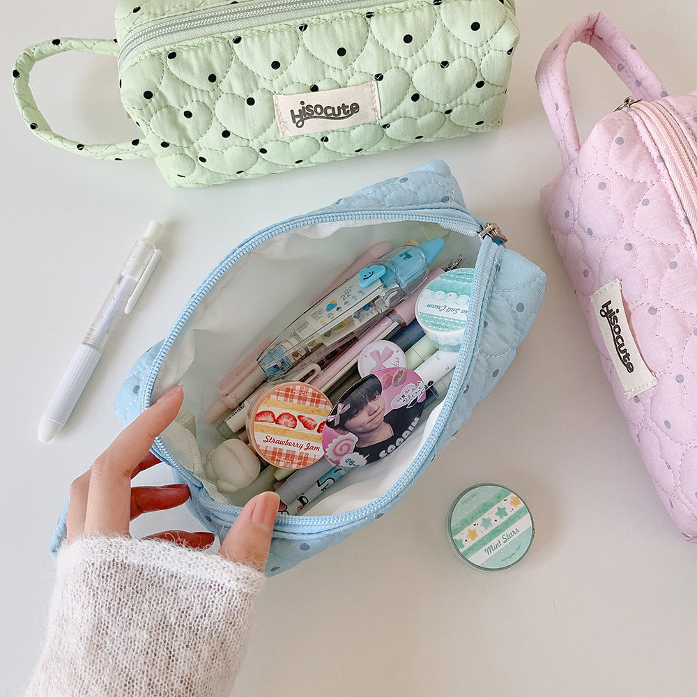 Quilted Heart-Shaped Pencil Case Kalsten