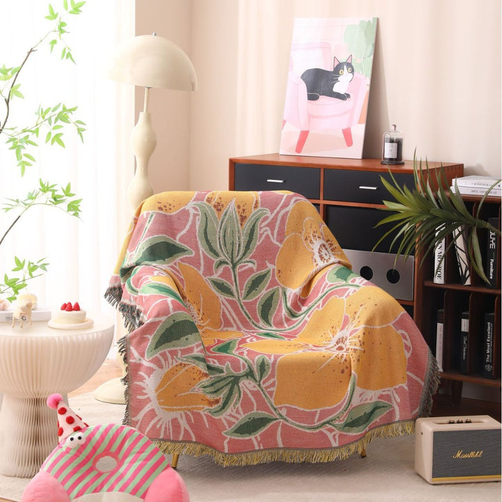 Floral Patterned Throw Blanket
