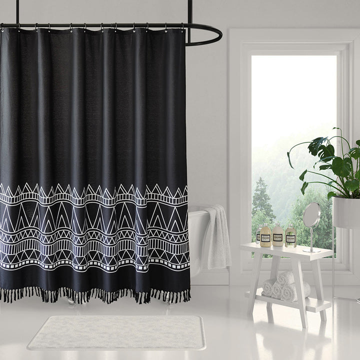 Geometric Fringe Shower Curtain Kalsten
