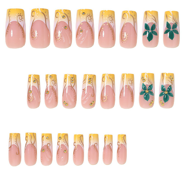 Elegant Floral Nail Art Extensions Kalsten