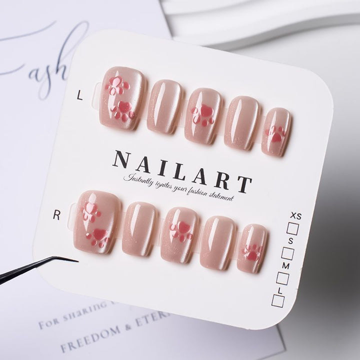 Artistic Press-On Nail Set with Cute Character Designs Kalsten