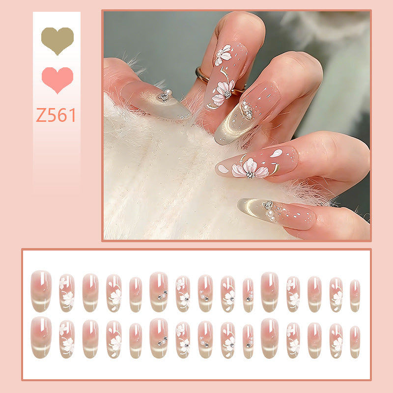 Artificial nail set with elegant floral accents Kalsten