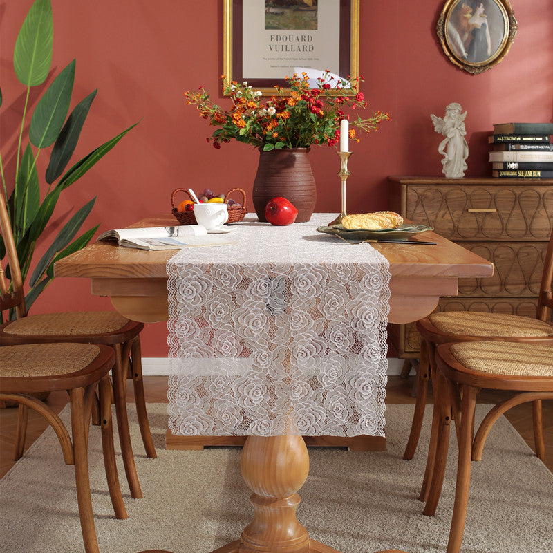 Elegant Floral Lace Table Runner