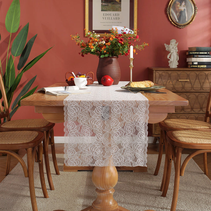 Elegant Floral Lace Table Runner