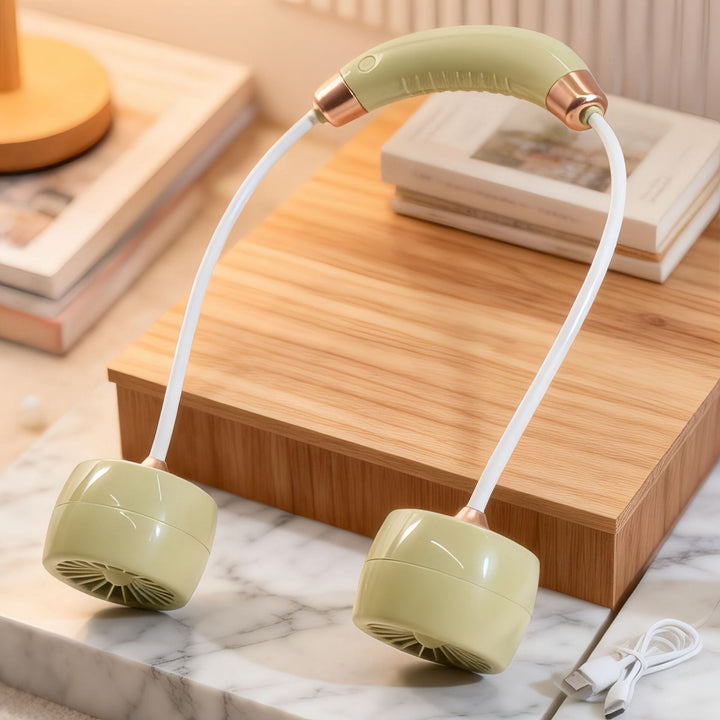 Women Portable Neck Fan with Flexible Arm and USB Connection Kalsten