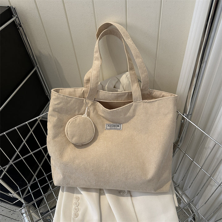 Stylish Corduroy Tote Bag