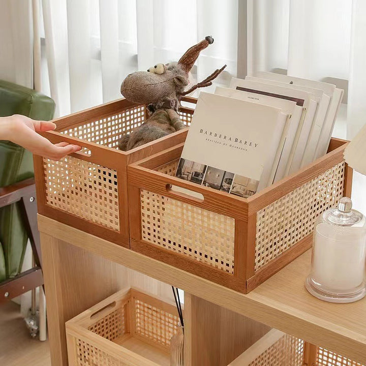 Natural Wooden Storage Bins Kalsten