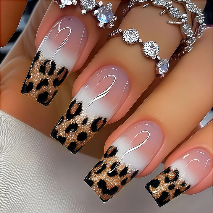 Stylish Leopard Print Press-On Nails Kalsten