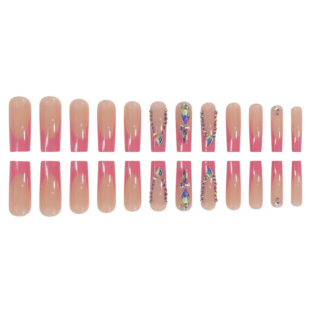 Luxury Press-On Nail Extensions with Crystal Accents Kalsten