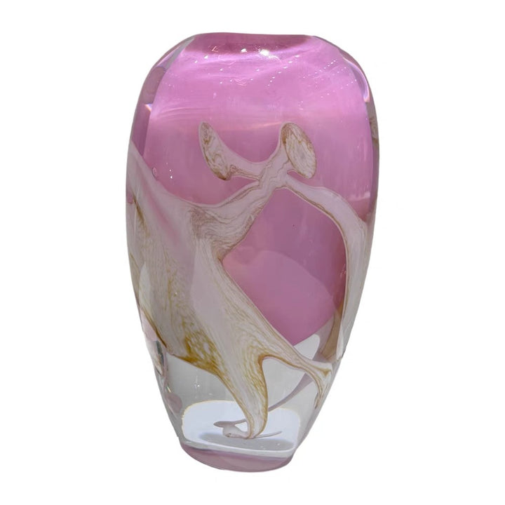 Handblown Encased-Glass Bud Vase with Sculptural Petal Inclusions Kalsten