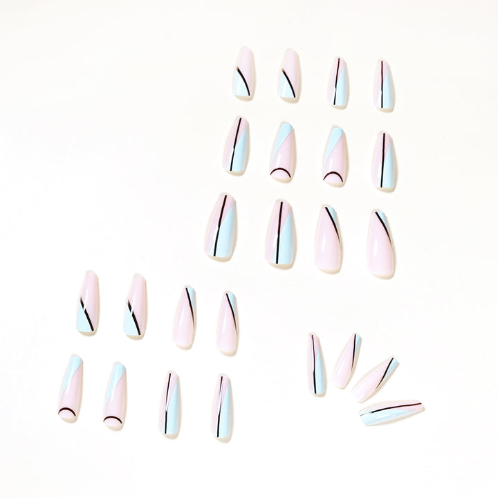 Artistic acrylic nails with geometric design Kalsten