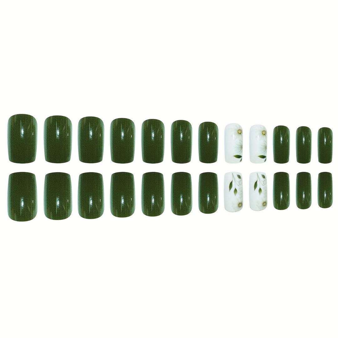 Elegant Floral Embellished Press-On Nail Set Kalsten