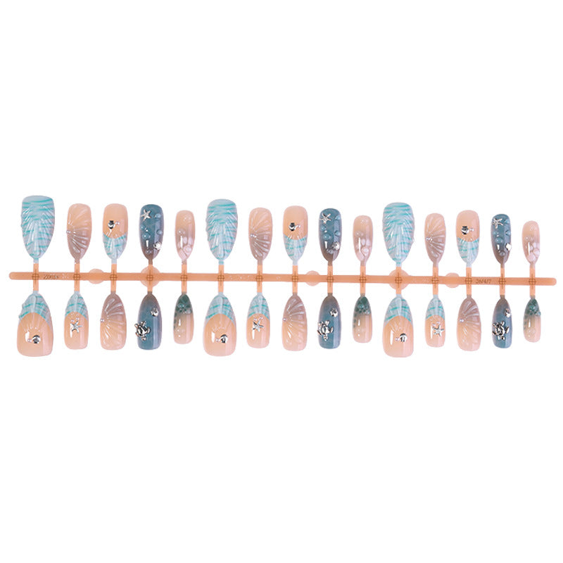 Artistic Press-On Nail Set with Decorative Elements kalsten