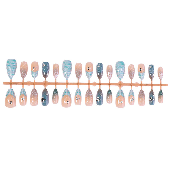 Artistic Press-On Nail Set with Decorative Elements kalsten