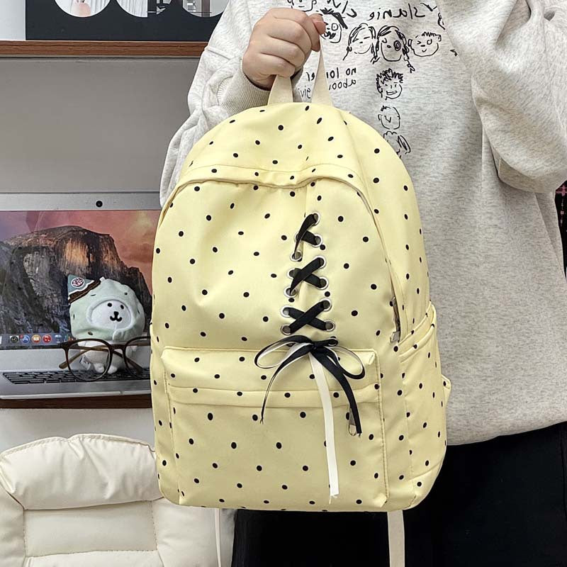 Playful Polka Dot Casual Backpack Kalsten