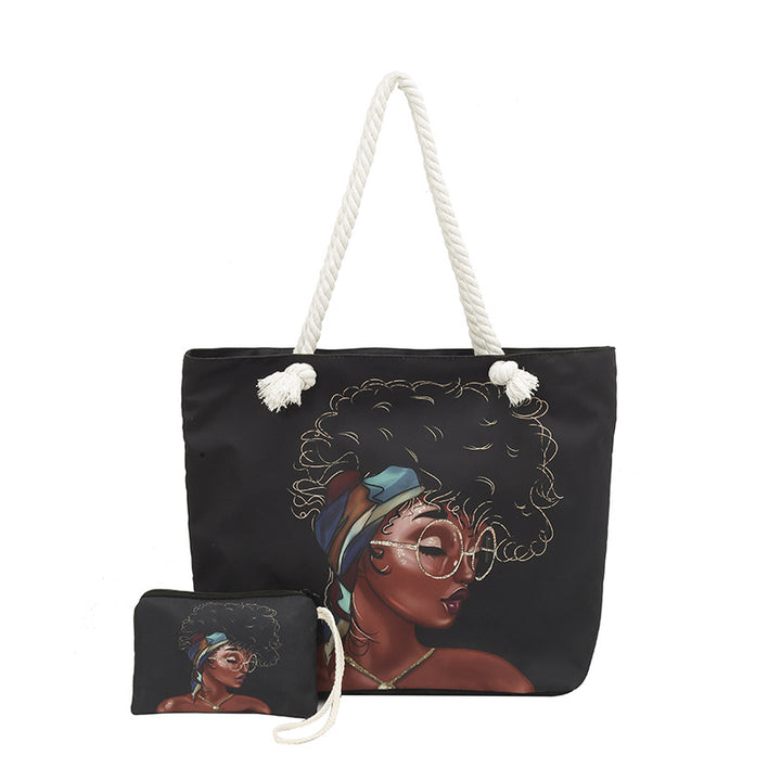WoStylish Graphic Print Beach Tote Bag Kalsten