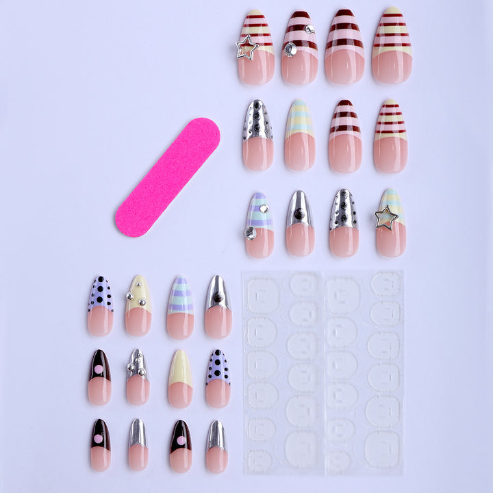 Artificial nails with creative design and sparkling accents Kalsten