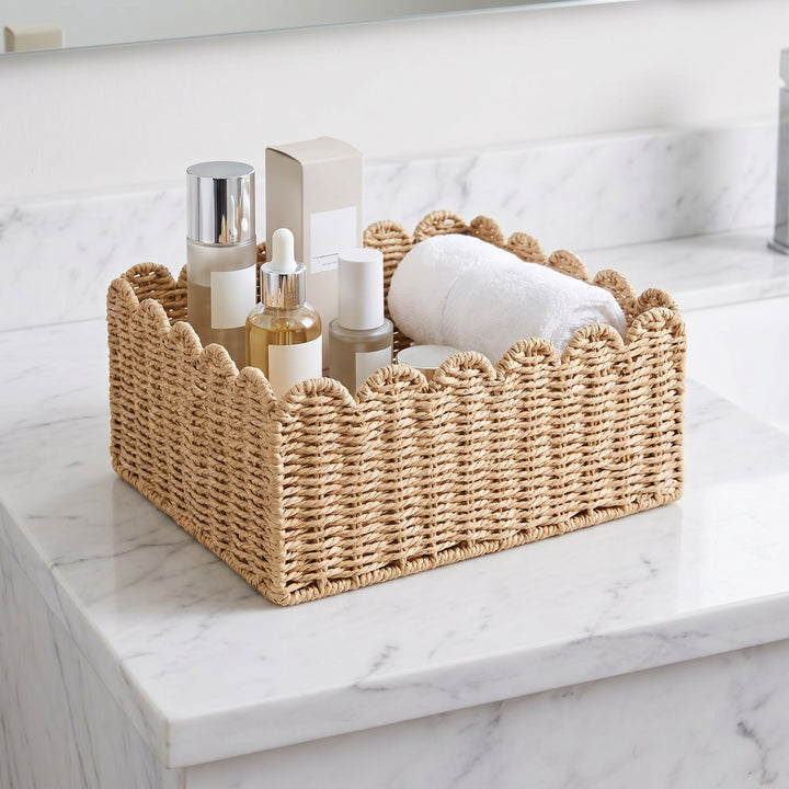Scalloped Woven Storage Basket Kalsten