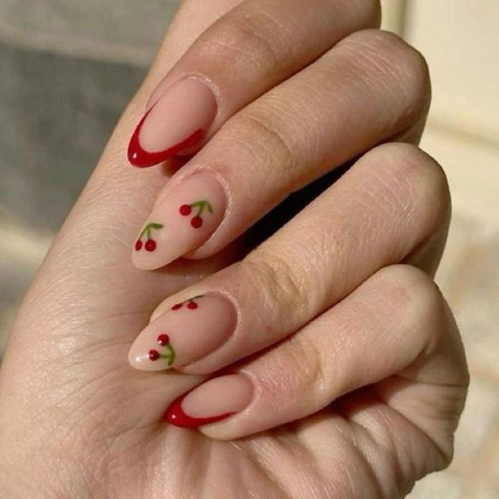 Cherry Blossom Themed Press-On Nail Art