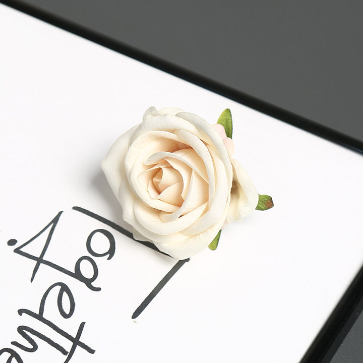 Elegant Silk Rose Pin for Decorative Use