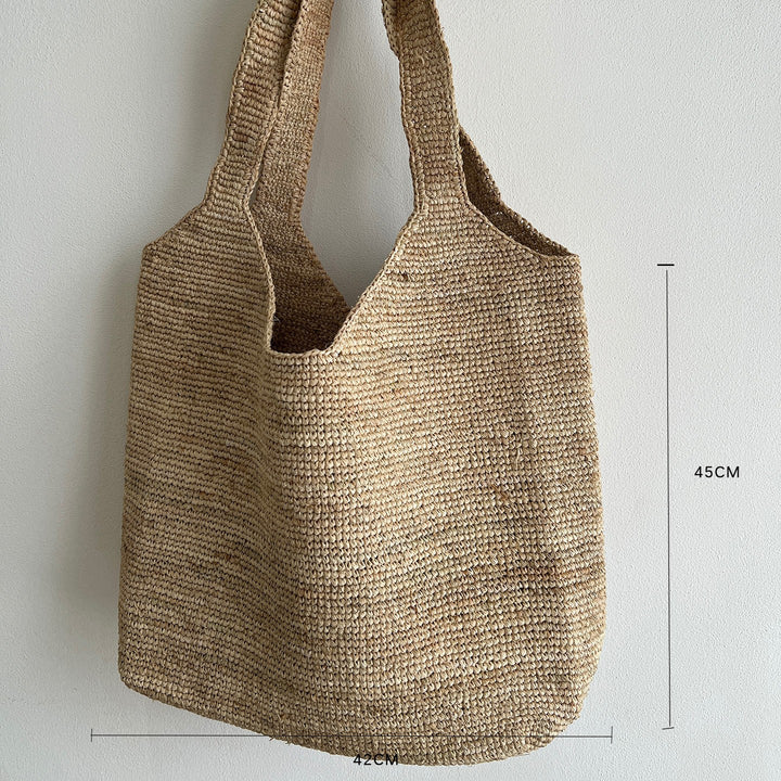 Handcrafted knitted bag with floral design Kalsten