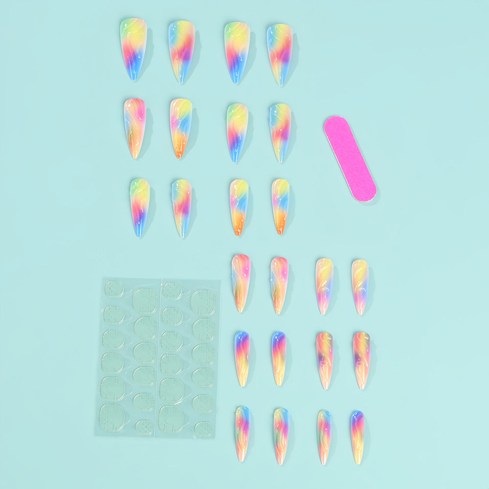 Gradient Color Artificial Nails Kalsten