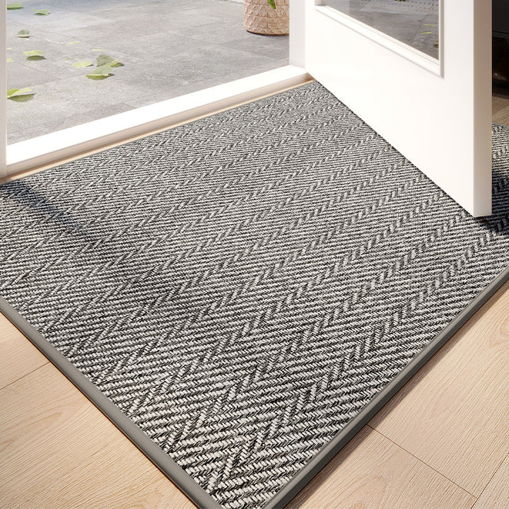 Elegant Herringbone Entrance Mat