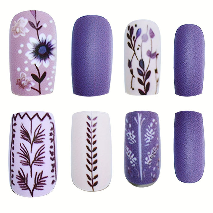 Artistic Floral Press-On Nail Art Set Kalsten
