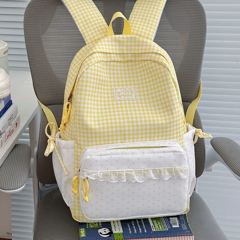 Stylish Gingham Pattern Backpack Kalsten