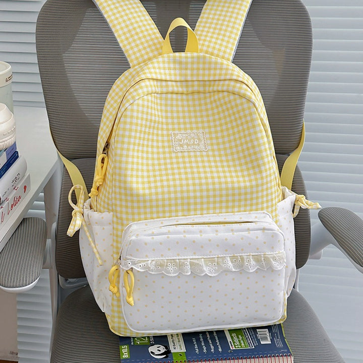 Stylish Gingham Pattern Backpack Kalsten