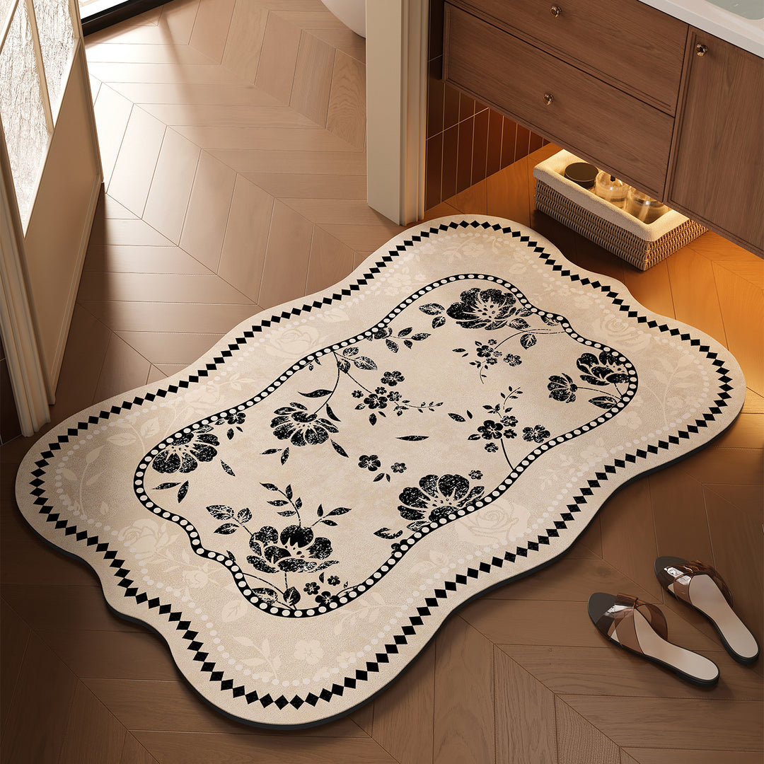Floral Design Bathroom Mat Kalsten
